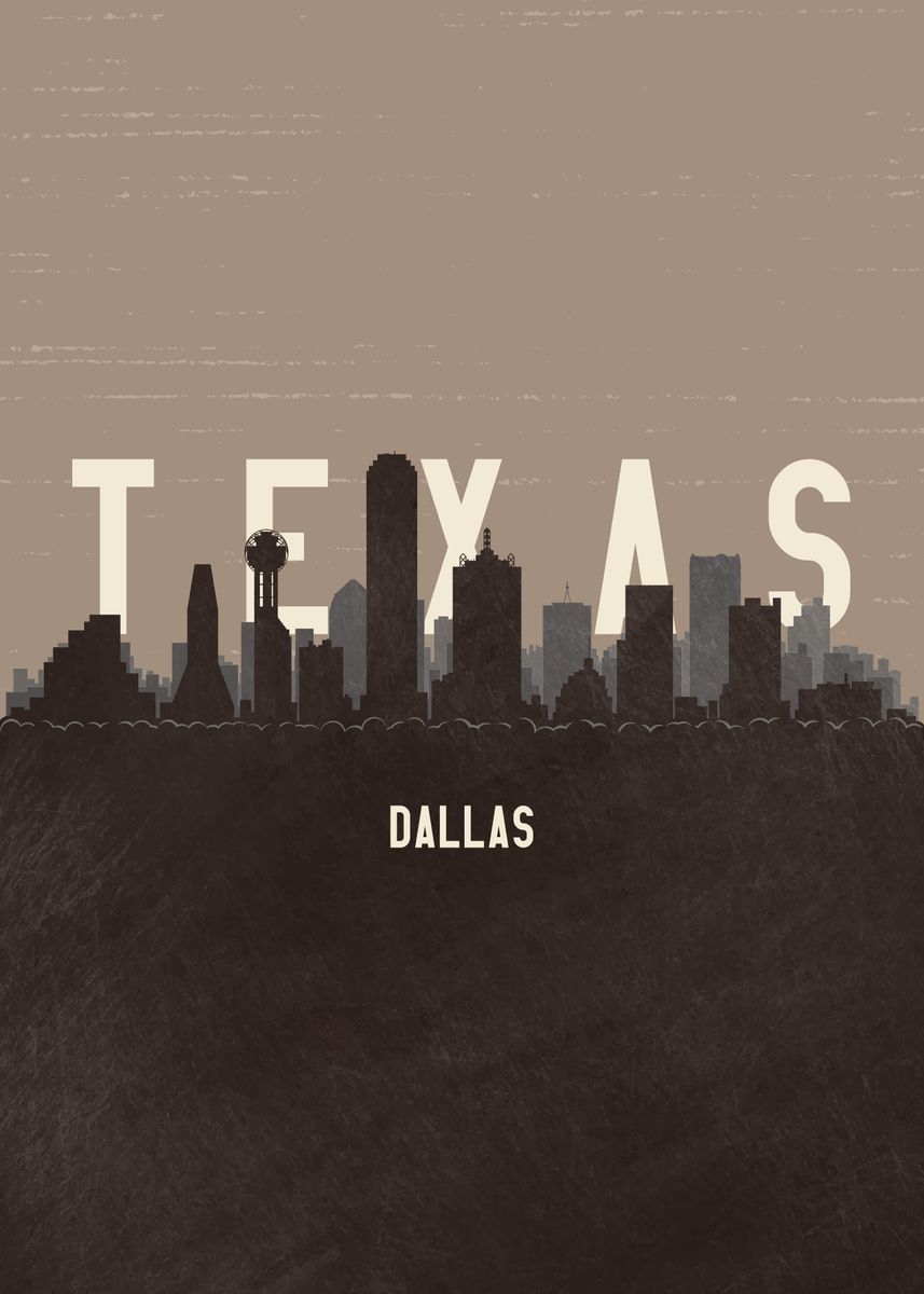 'Dallas Texas' Poster, picture, metal print, paint by Iwoko | Displate