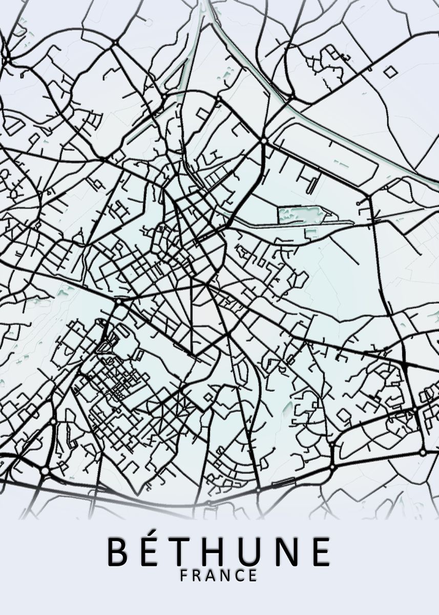 'Bethune France City Map' Poster by City Map Art Prints Displate