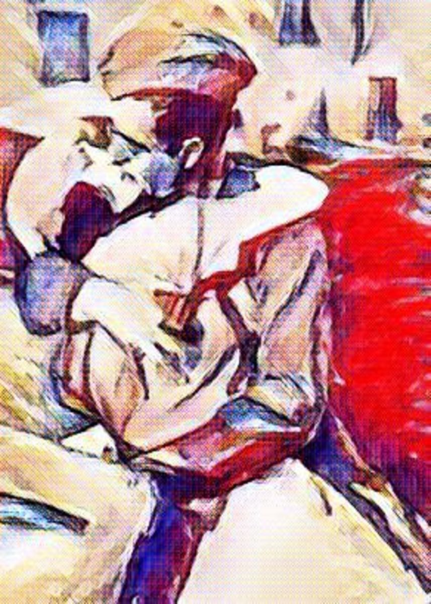 'Soldier Returns To Love' Poster, picture, metal print, paint by Bharti