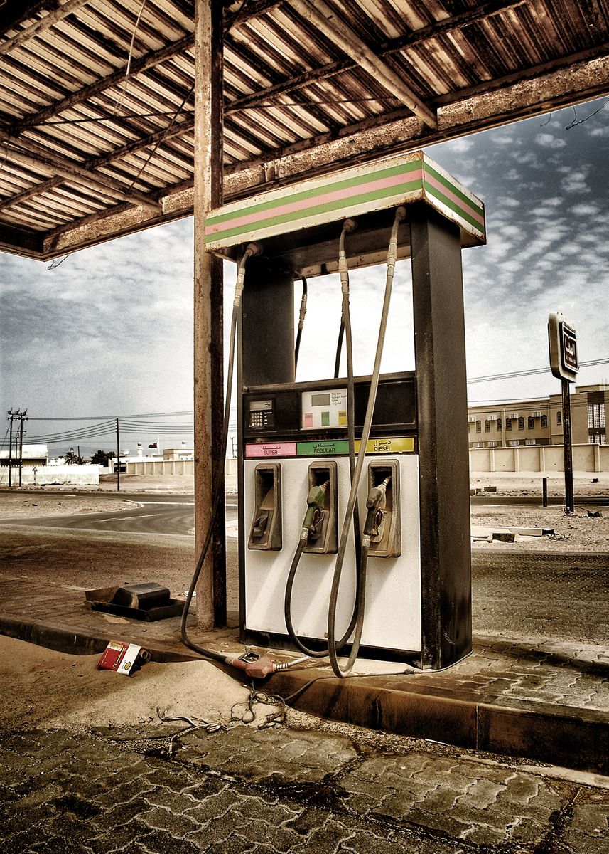 'Gas Station' Poster by Marco Moroni Displate