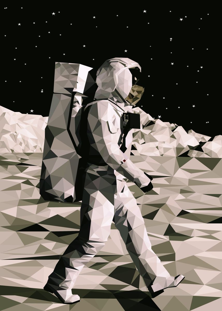 'Walking on the Moon' Poster by DK Artwork | Displate