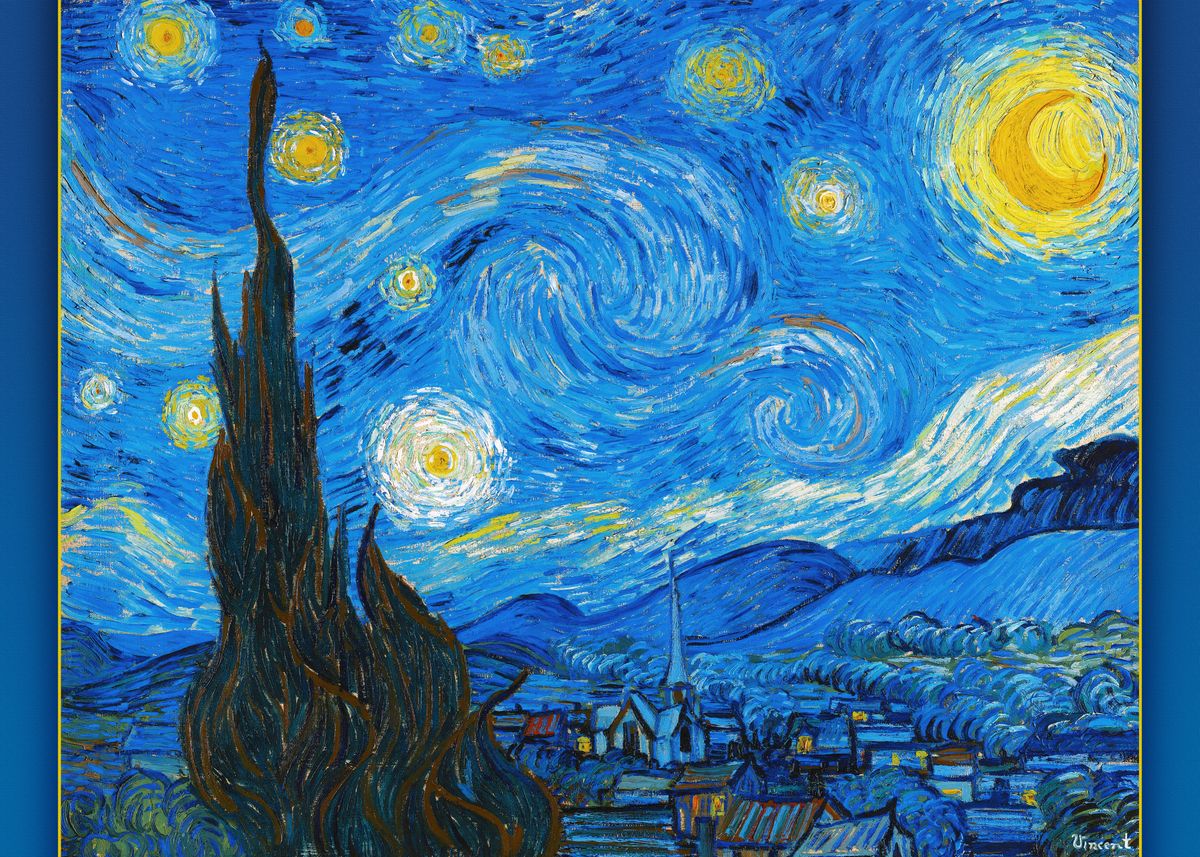 'Van Gogh Starry Night' Poster by Vertigo Creative | Displate