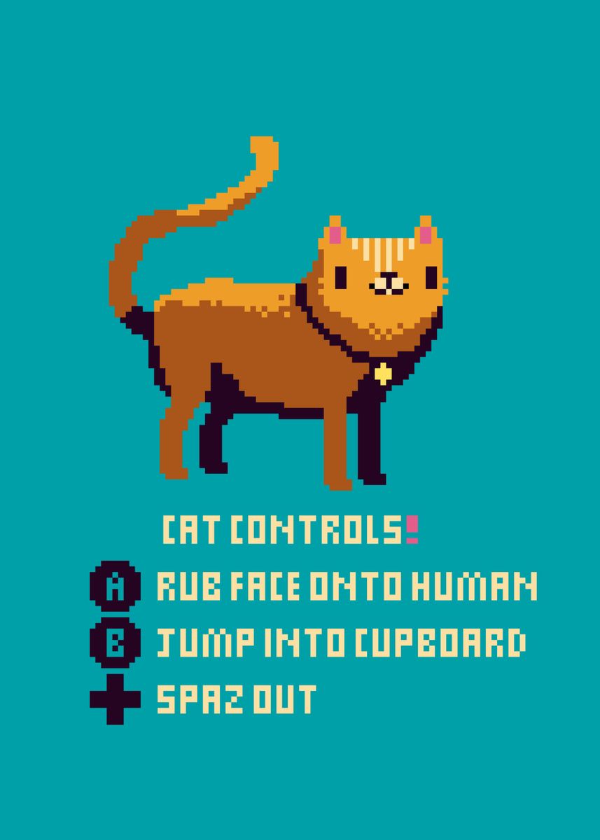 'cat controls' Poster by Louis roskosch | Displate