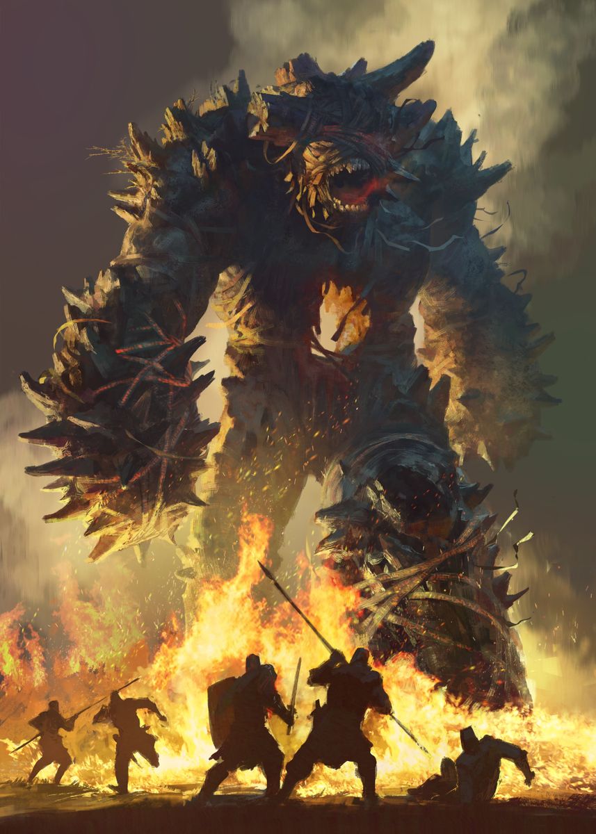 'Fire Elemental' Poster, picture, metal print, paint by GWENT | Displate