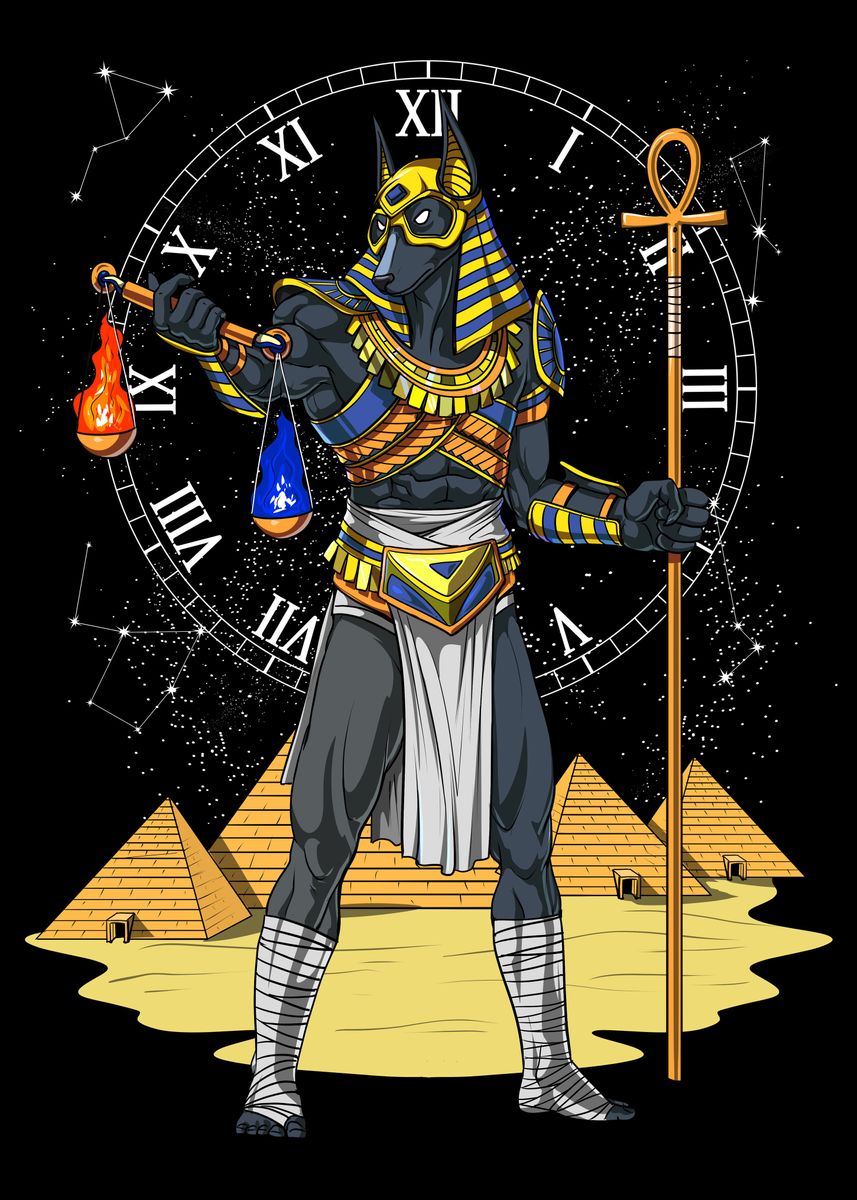 'Egyptian God Anubis ' Poster by Psychonautica | Displate