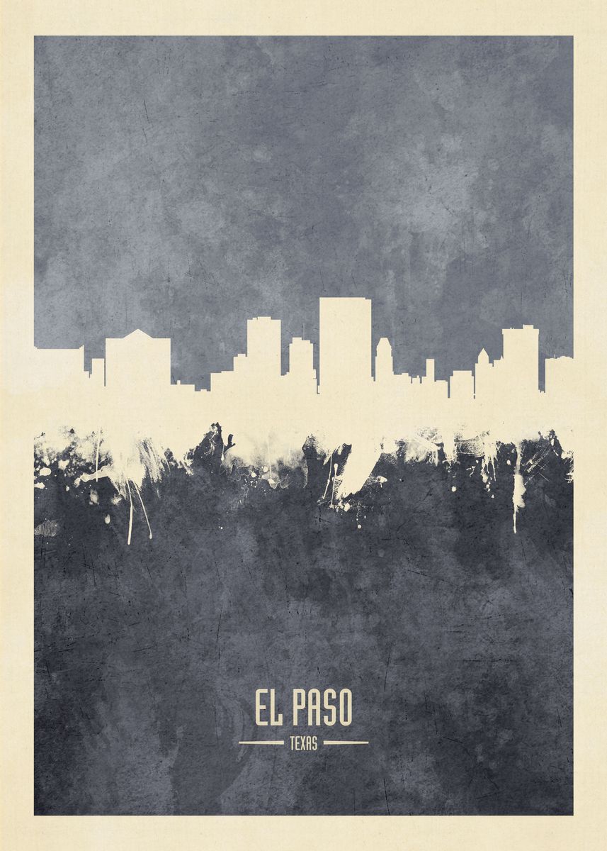 'el Paso Texas Skyline' Poster By Michael Tompsett 