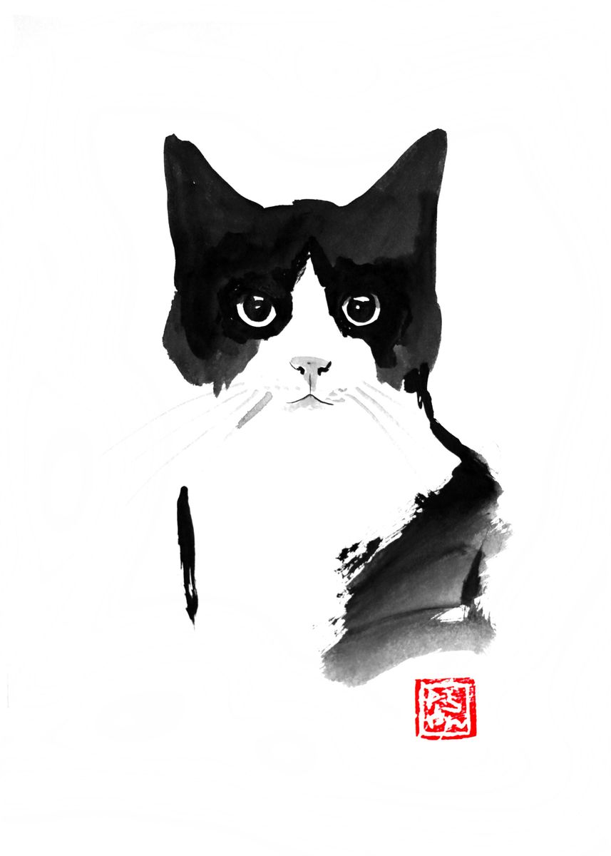 'stray cat' Poster by pechane sumie | Displate