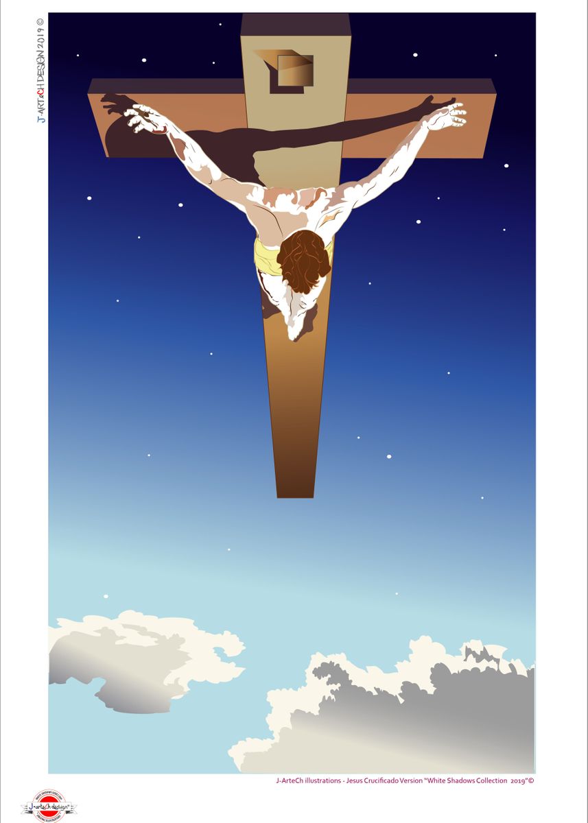 'Mi Version del Crucificado' Poster, picture, metal print, paint by ...