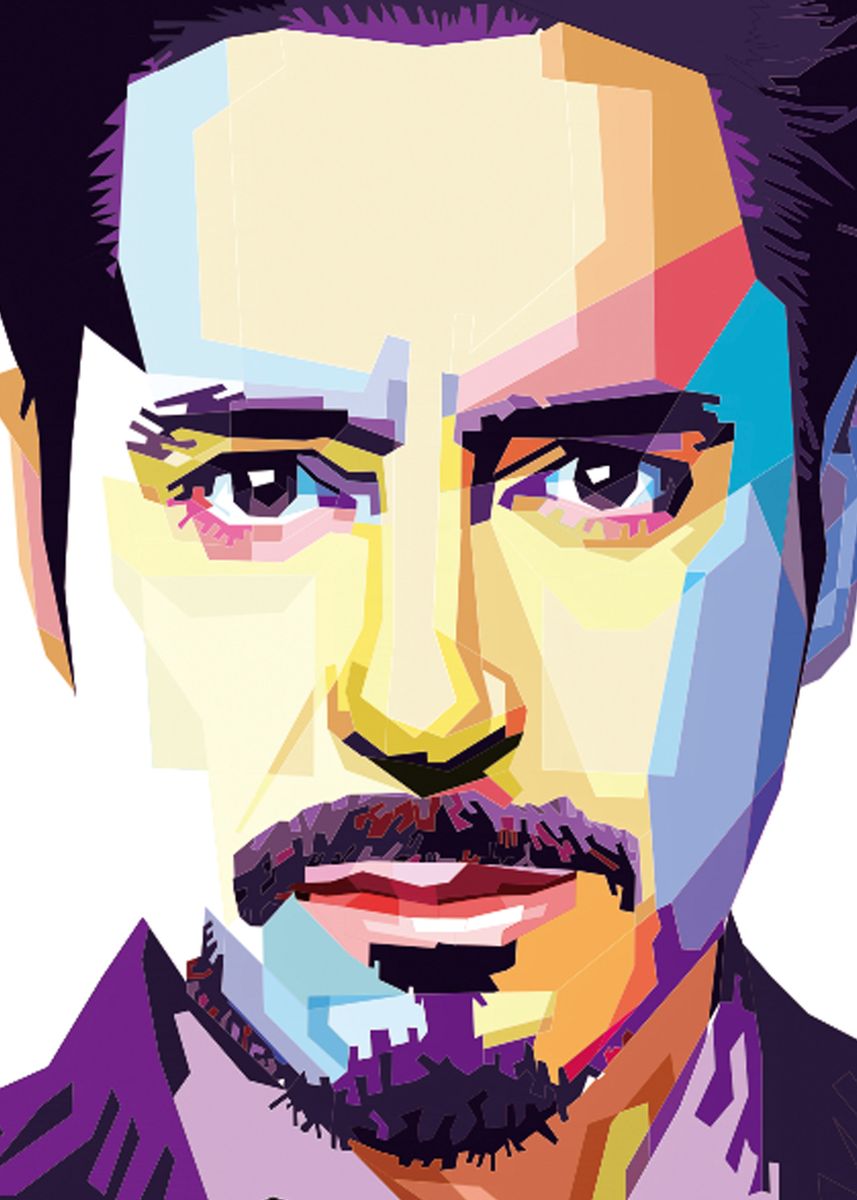 'Robert Downey Jr' Poster, picture, metal print, paint by Dip's WPAP ...