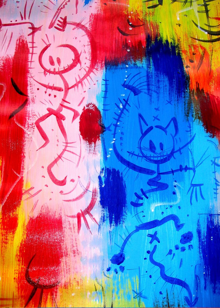 'Untitled crazy canvas 7' Poster, picture, metal print, paint by