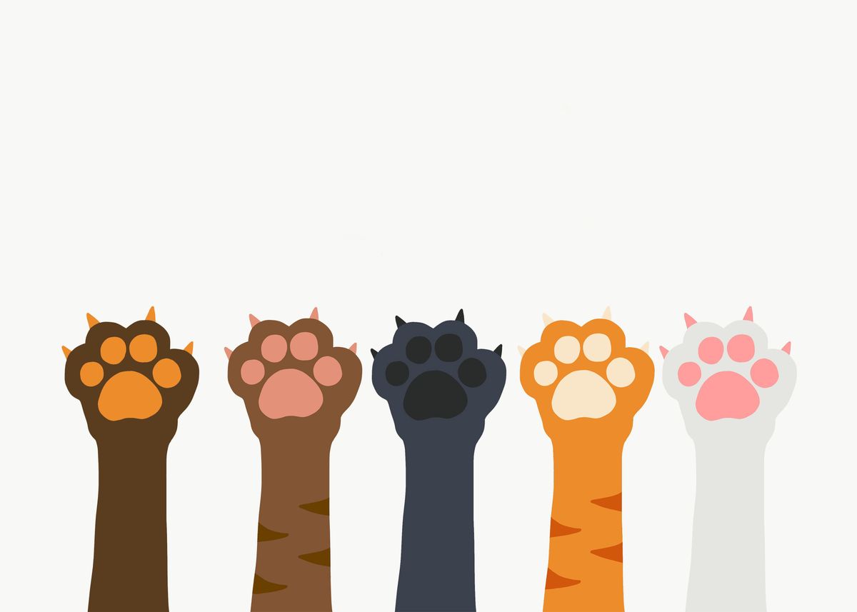 Cute Cat paws cartoon' Poster by Chantipa Yoopho | Displate