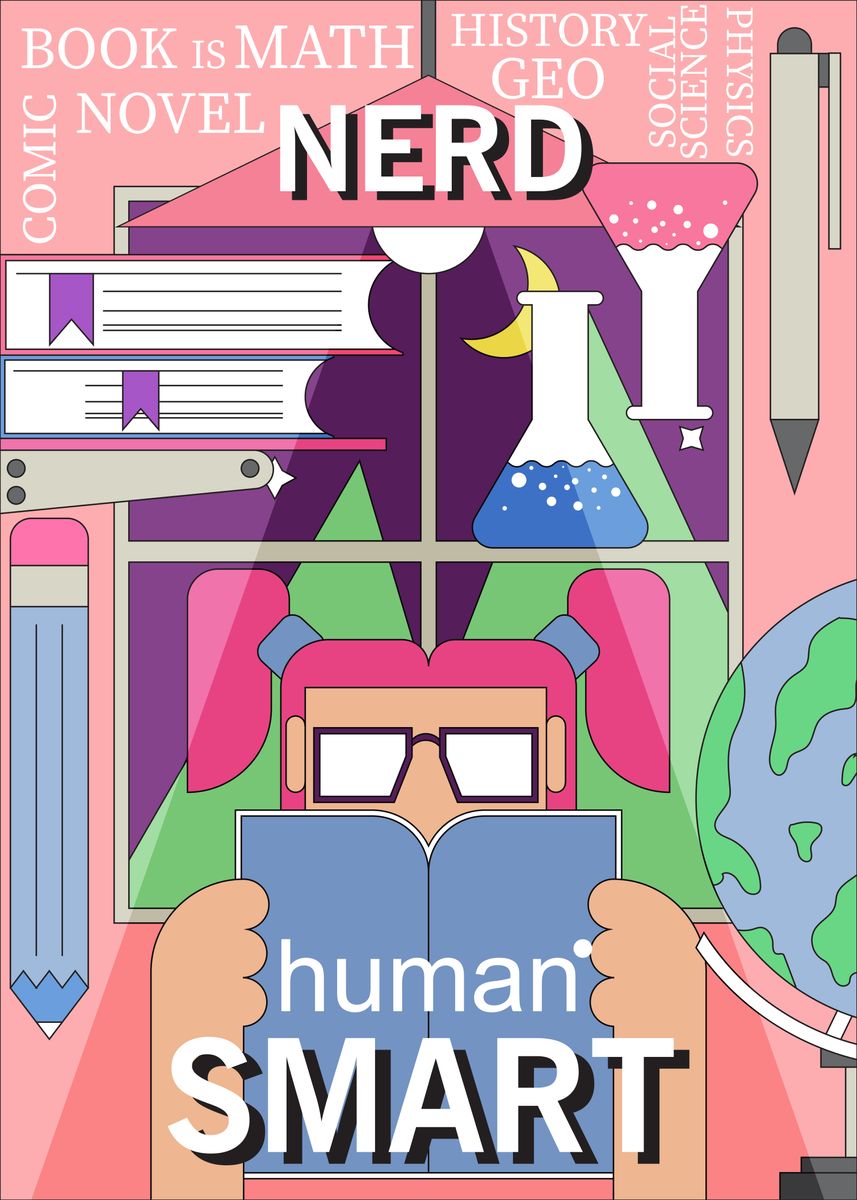 'Nerd poster illustration' Poster by Zamzam Art Design Displate