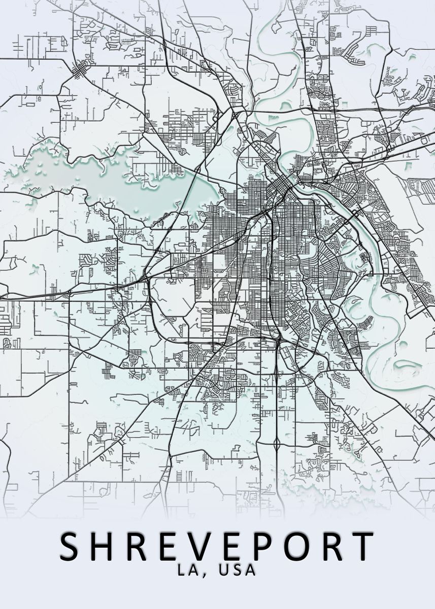 'Shreveport LA USA City Map' Poster by City Map Art Prints | Displate
