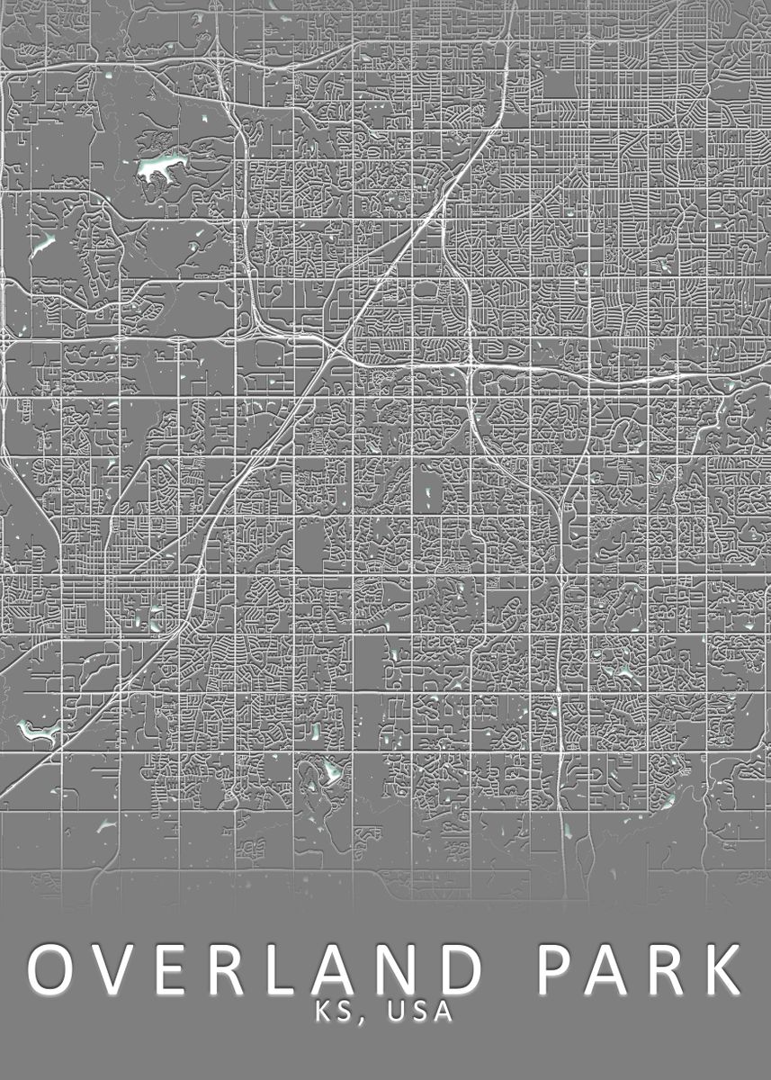 'Overland Park USA City Map' Poster by City Map Art Prints | Displate