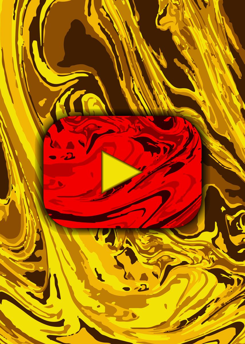 'Abstract red gold button' Poster by Zamzam Art Design | Displate