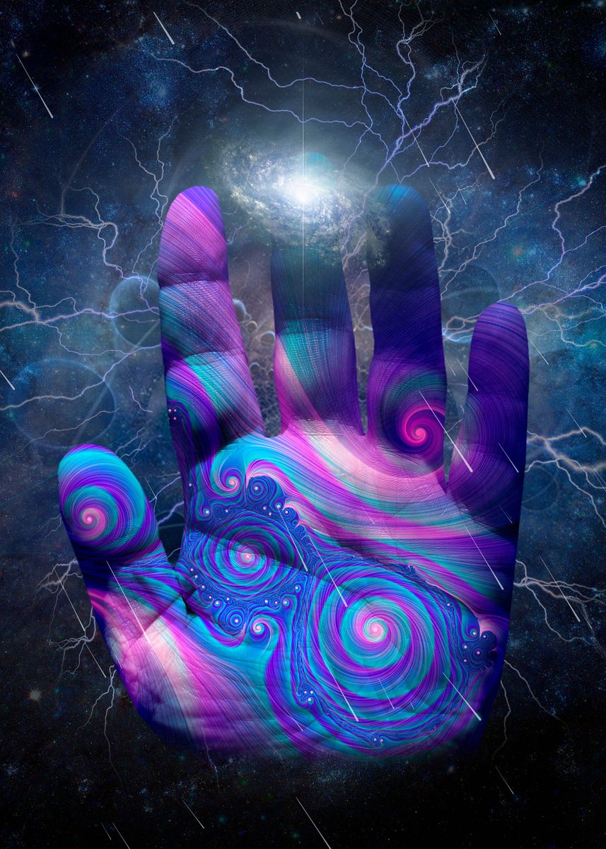 'Hand in space' Poster, picture, metal print, paint by Bruce Rolff ...