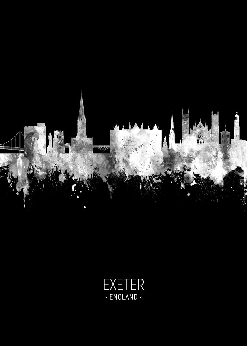 'Exeter England Skyline' Poster by Michael Tompsett Displate