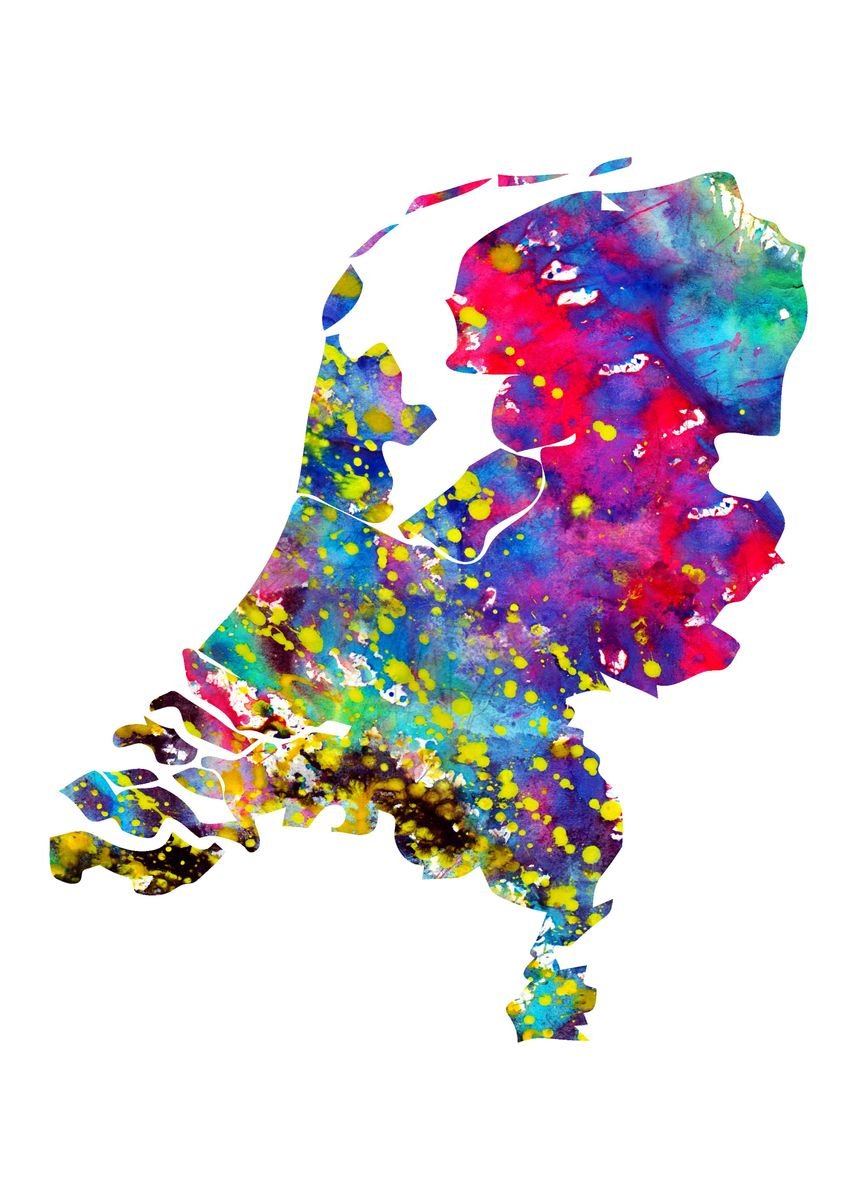 'Netherlands map ' Poster by Erzebet Prikel | Displate