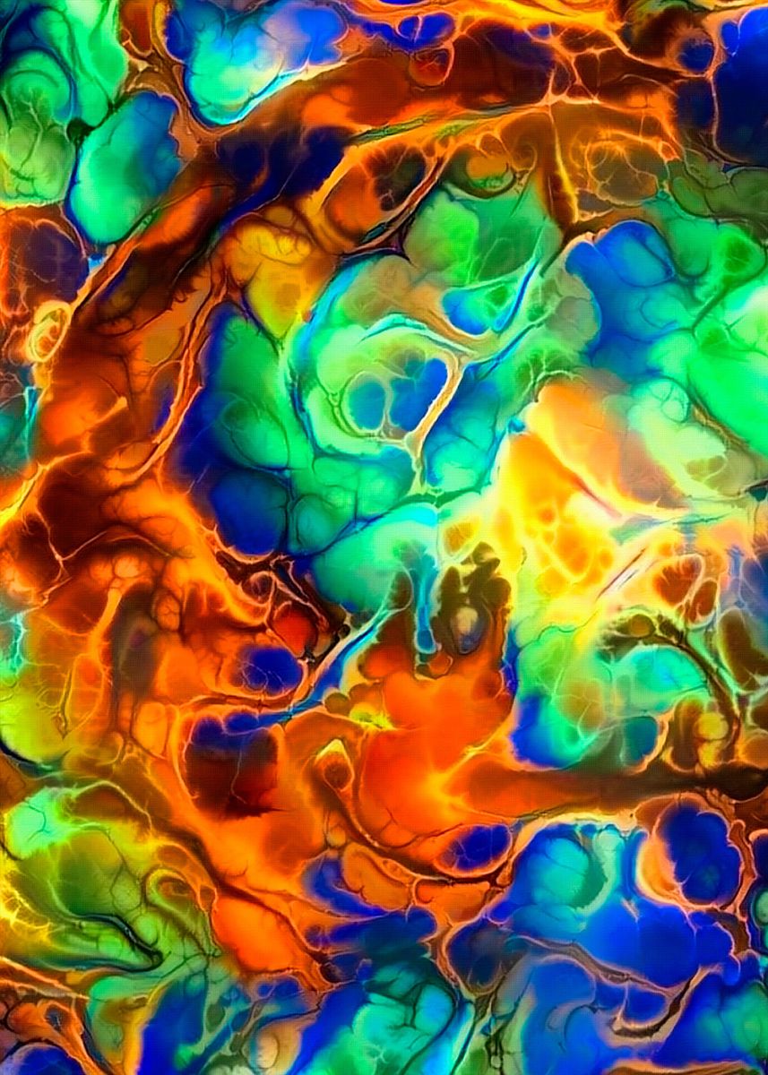 'Colorful fluids' Poster, picture, metal print, paint by Bruce Rolff ...