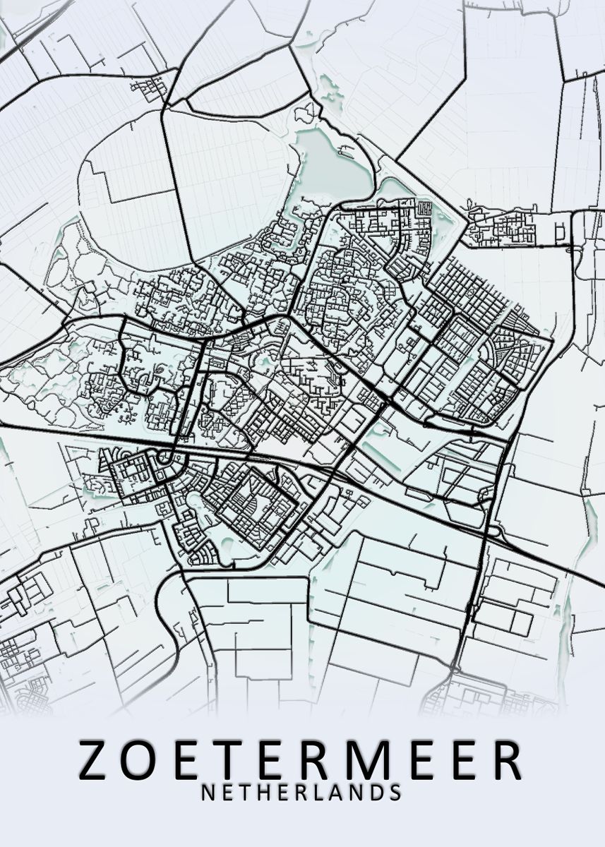 'Zoetermeer Netherlands Map' Poster, picture, metal print, paint by