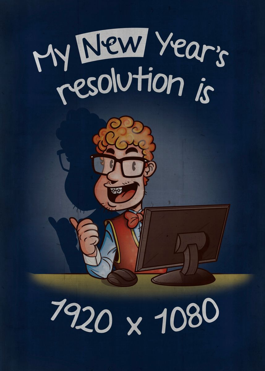 'NEW YEAR RESOLUTION' Poster, picture, metal print, paint by Skullpy ...