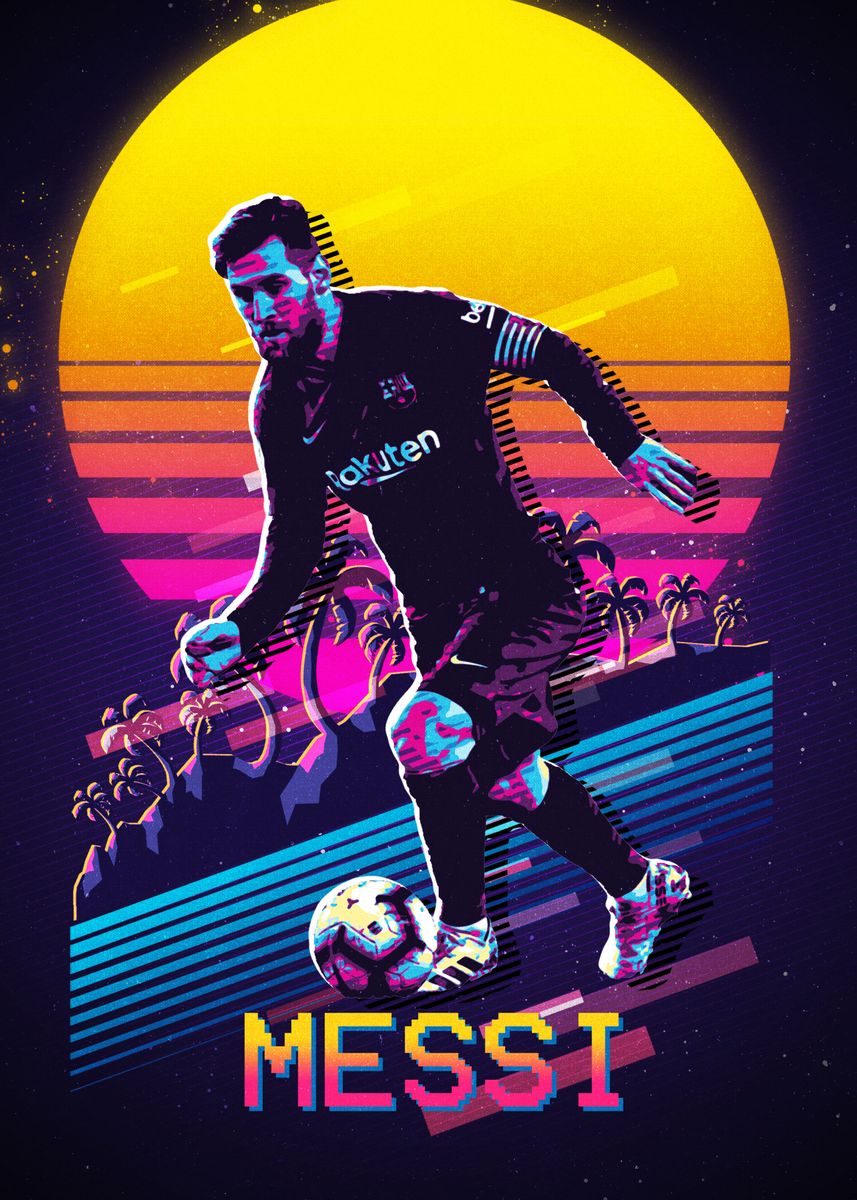'Messi retro art' Poster, picture, metal print, paint by PrintstaBee ...