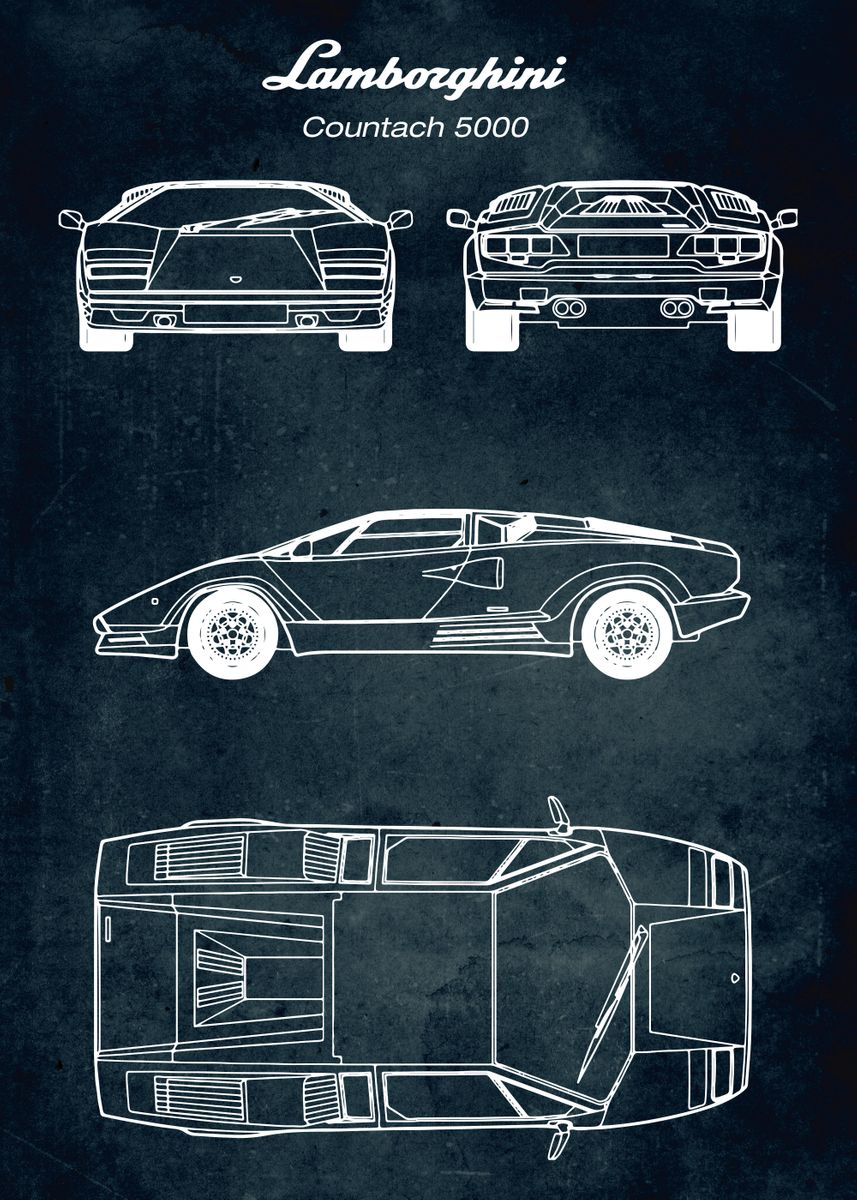 No114 Lamborghini Countach' Poster by Xavier Vieira | Displate