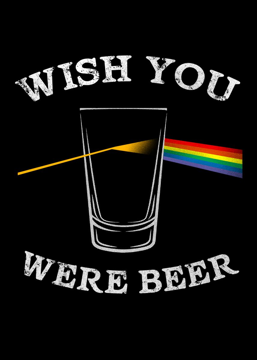 'Wish you Were Beer' Poster, picture, metal print, paint by Giovanni
