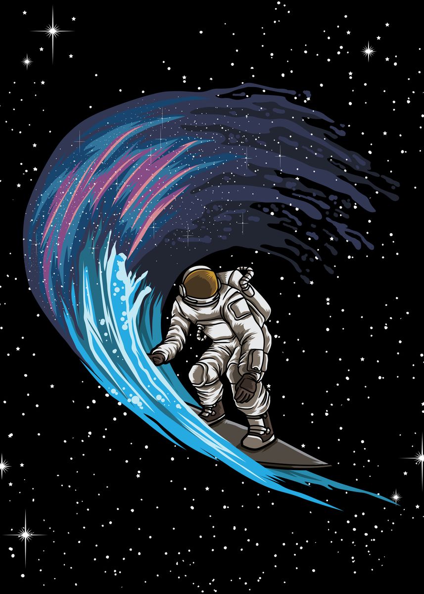 'Space Surfer' Poster by Anziehend | Displate