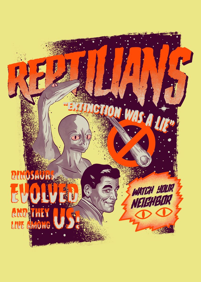 'Reptilians' Poster, picture, metal print, paint by Diego Pedauye ...