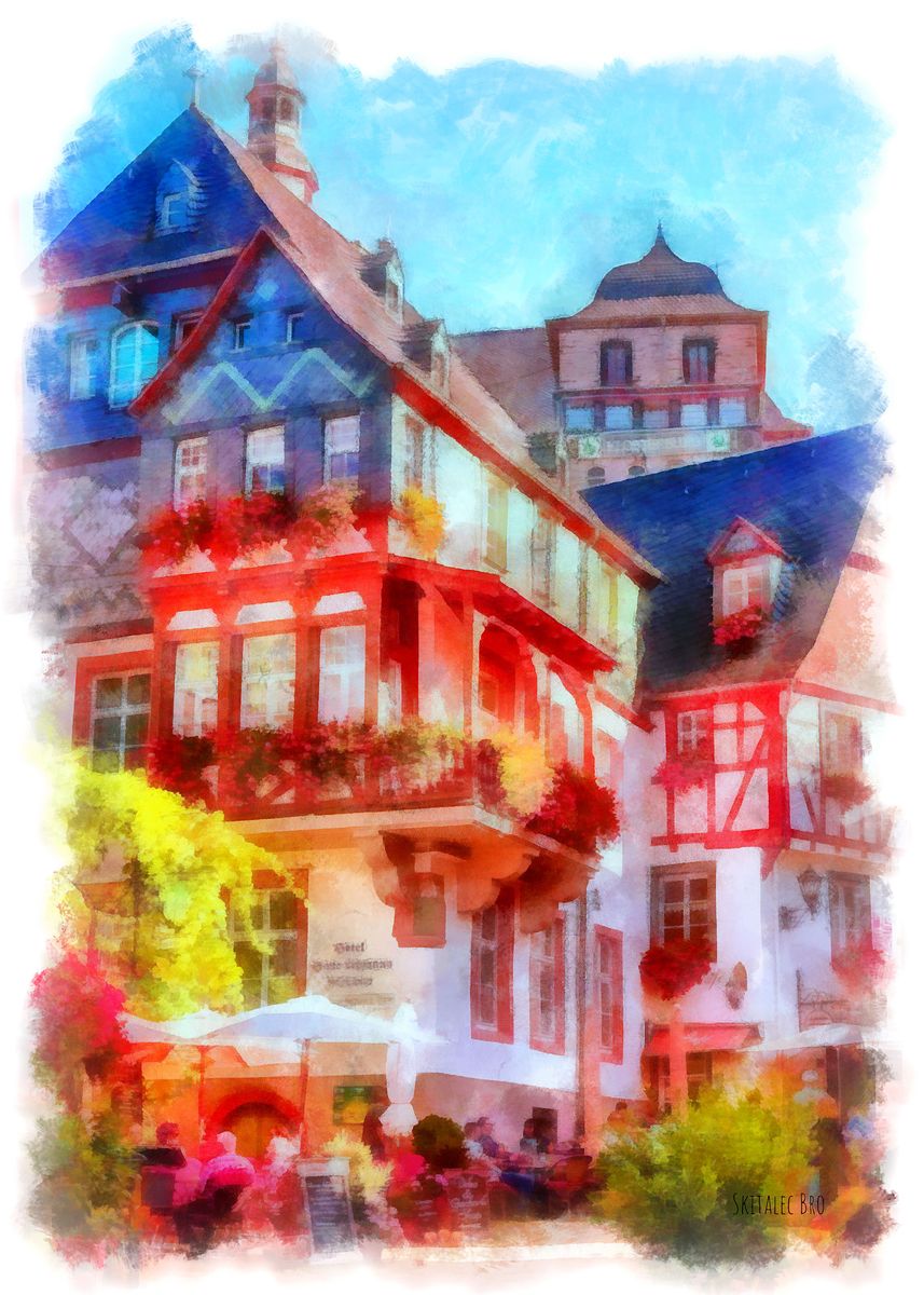 'Alsace France sketch' Poster, picture, metal print, paint by Sergey ...