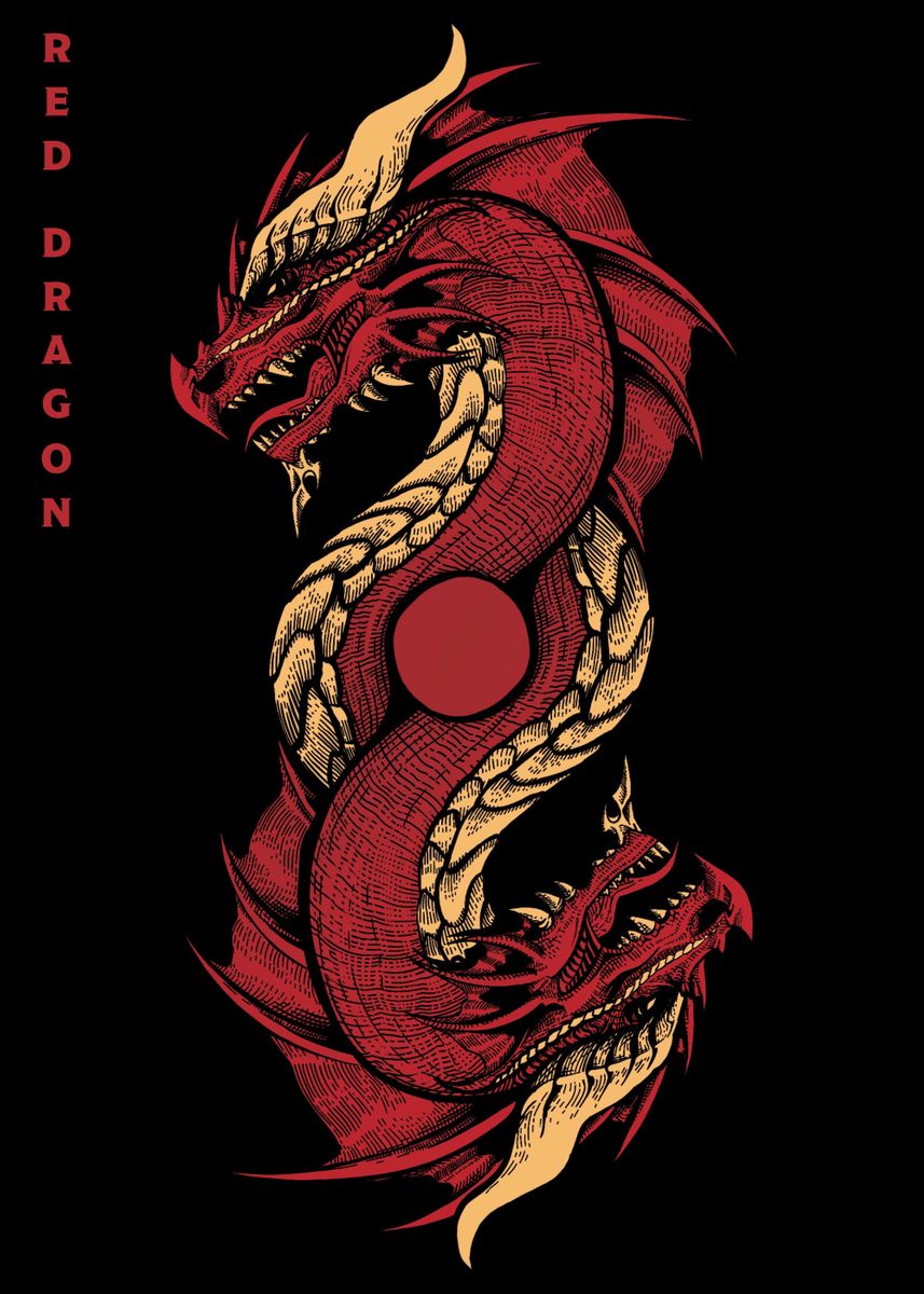 'Red Dragon' Poster, picture, metal print, paint by Matthew Gasbarre ...