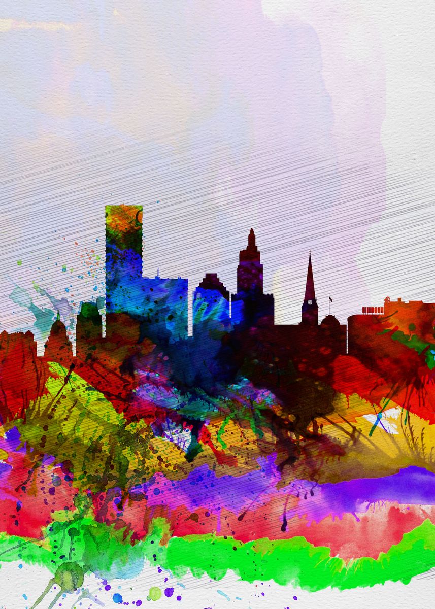 ' Providence Skyline' Poster, Picture, Metal Print, Paint By Art 