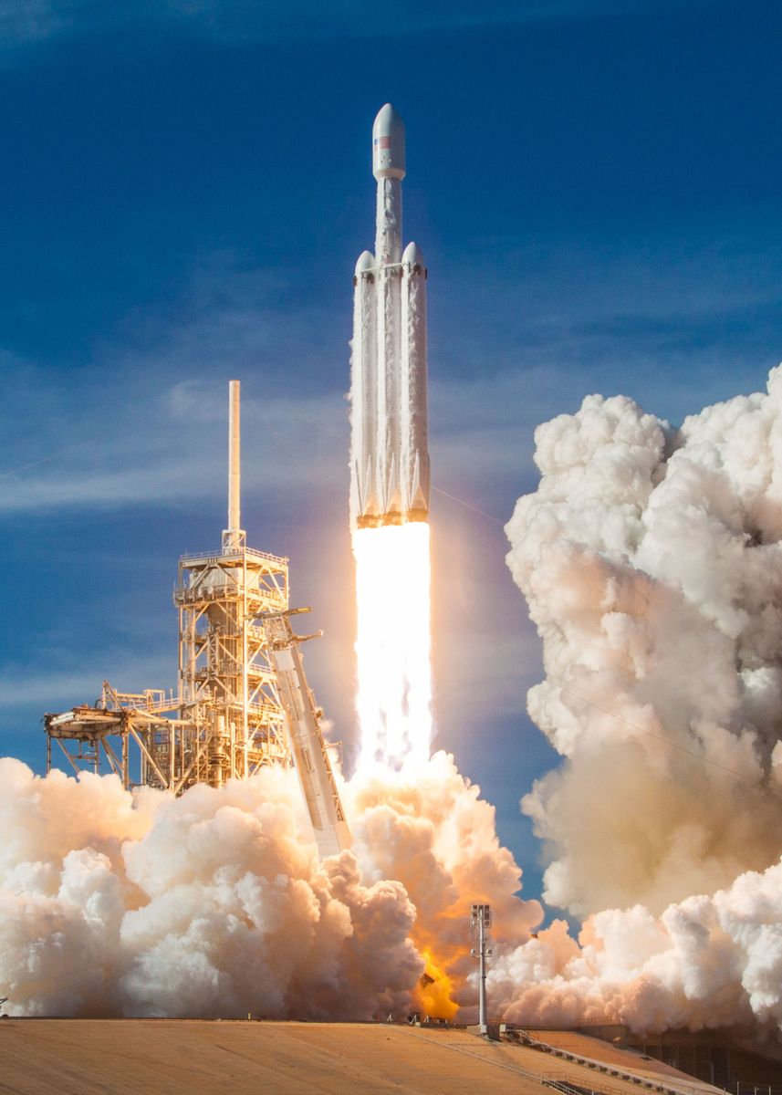 'SpaceX Falcon Heavy Launch' Poster, picture, metal print, paint by ...