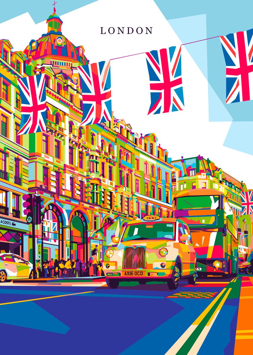 Colorful City Of London Poster By Nofa Aji Zatmiko Displate 6490