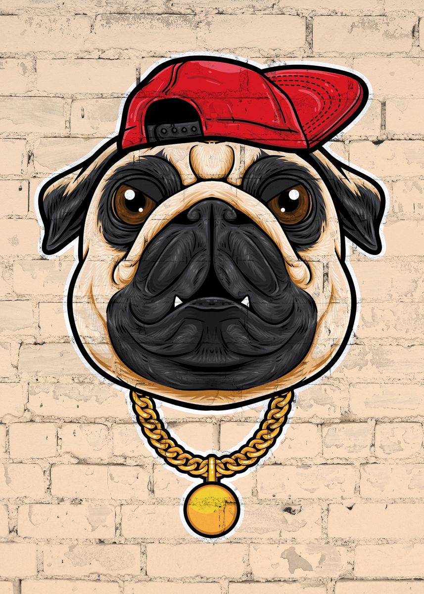 'Hip Hop Pug' Poster by Paulix Bed | Displate