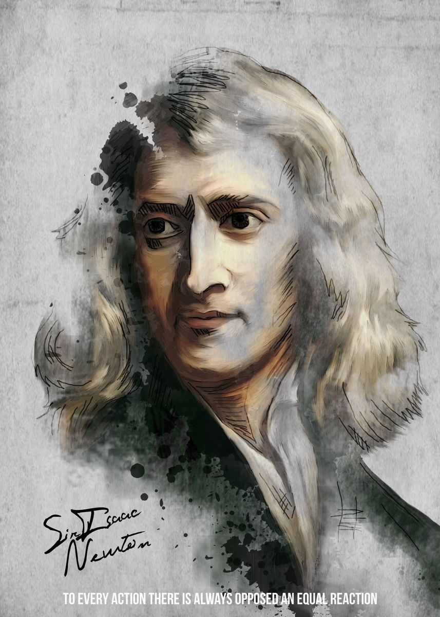 'Sir Isaac Newton' Poster, picture, metal print, paint by Em sandia | Displate