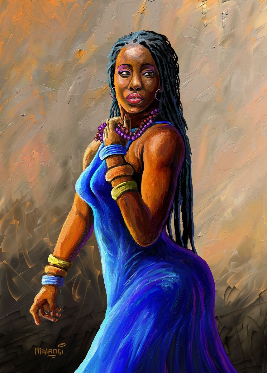 'Curvy Beauty' Poster, picture, metal print, paint by Anthony Mwangi