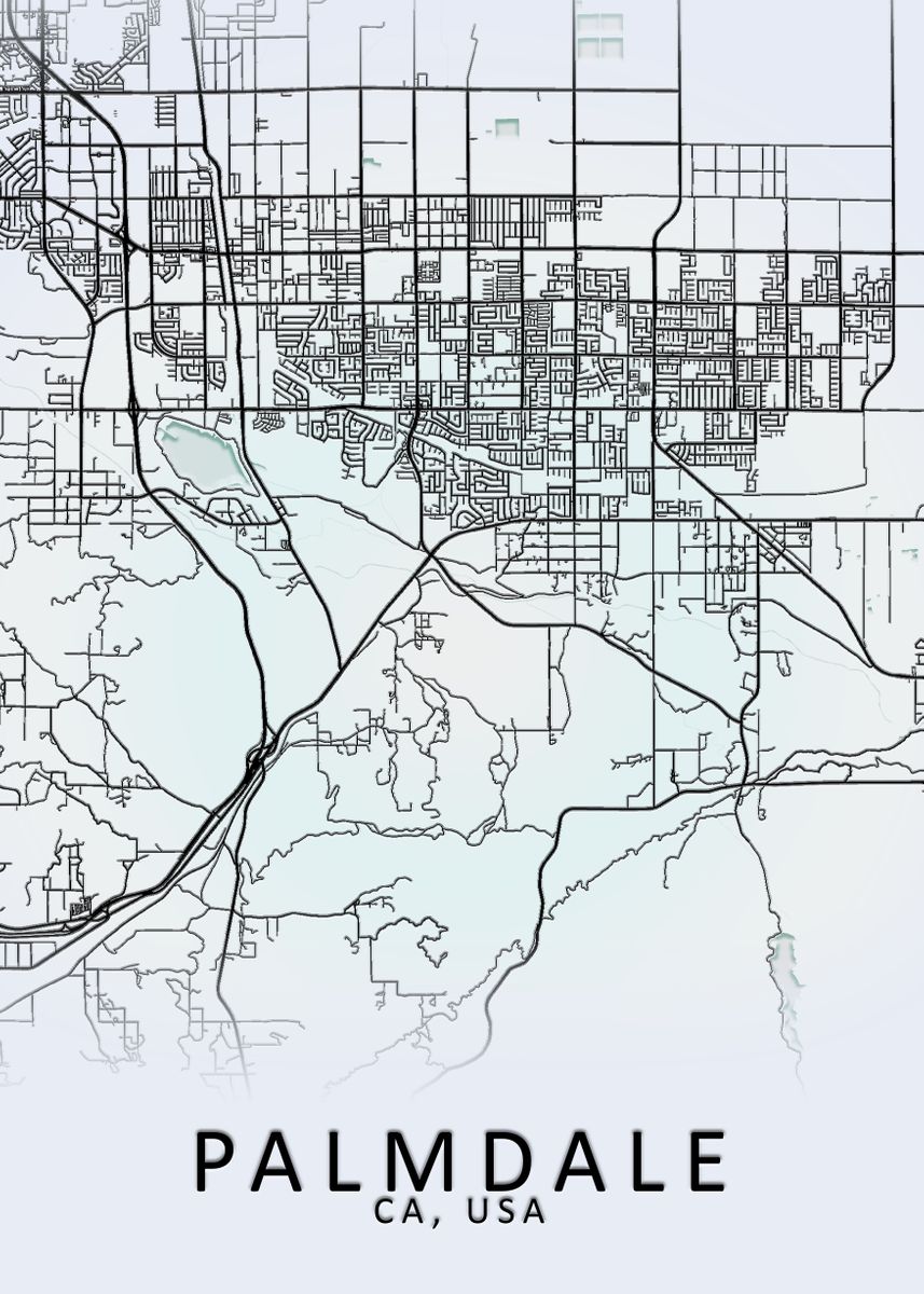 'Palmdale CA USA City Map' Poster by City Map Art Prints | Displate