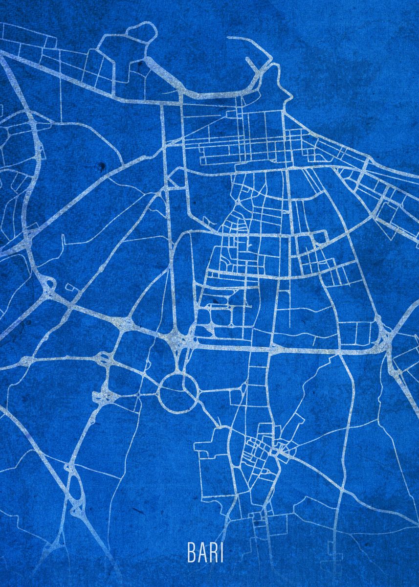 Bari City Street Map Poster By Design Turnpike Displate 6820