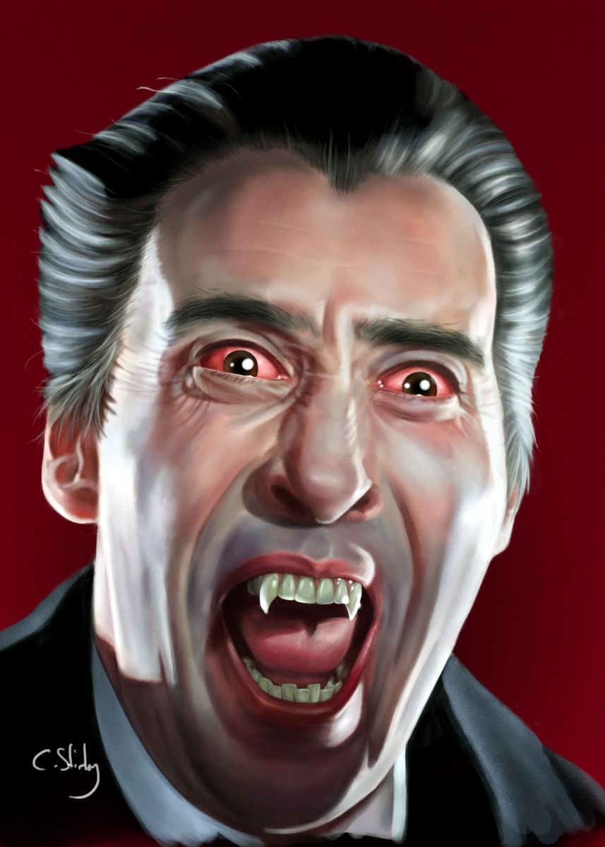 'Christopher Lee Dracula' Poster, picture, metal print, paint by Craig ...