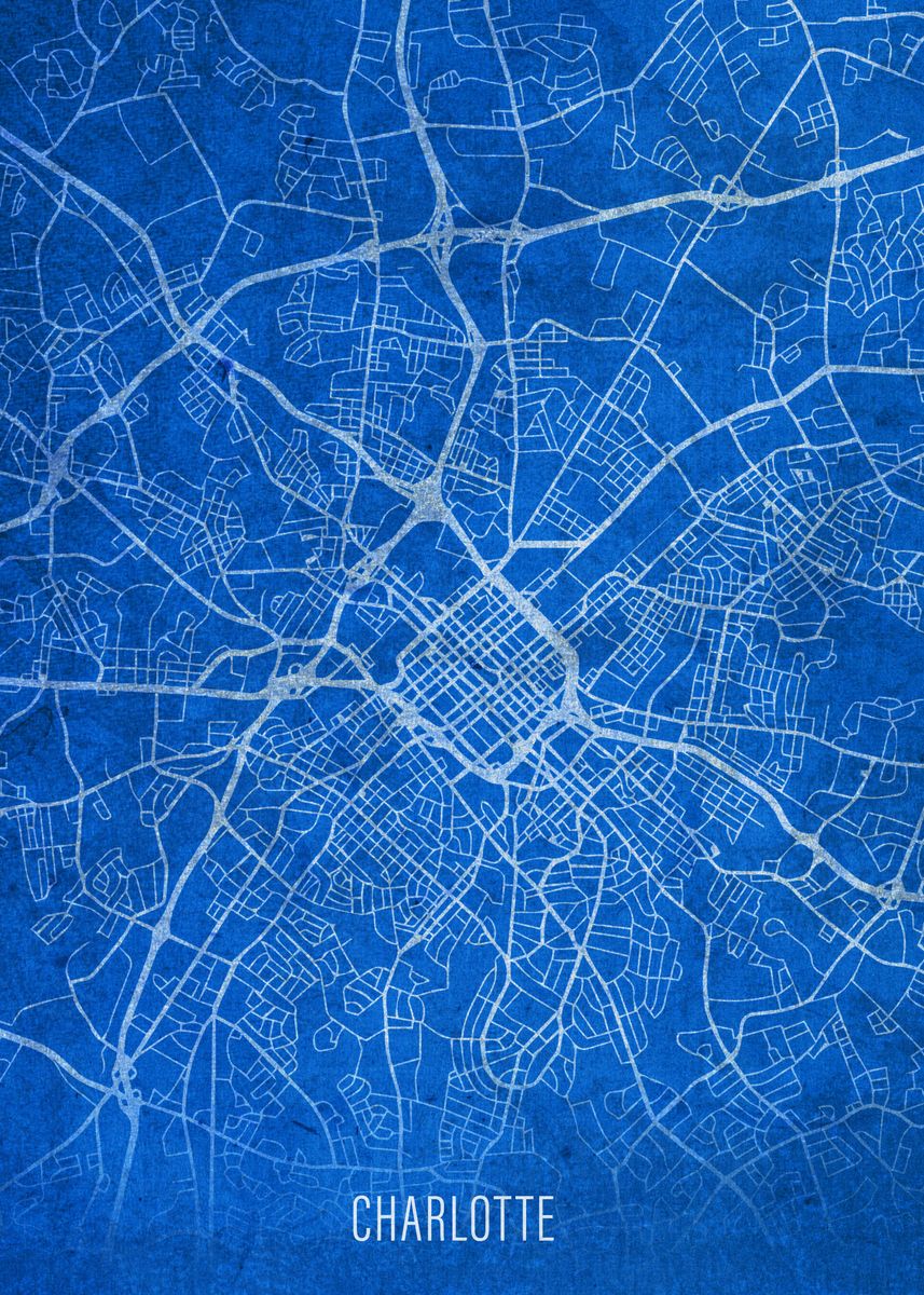 'Charlotte City Street Map' Poster by Design Turnpike | Displate