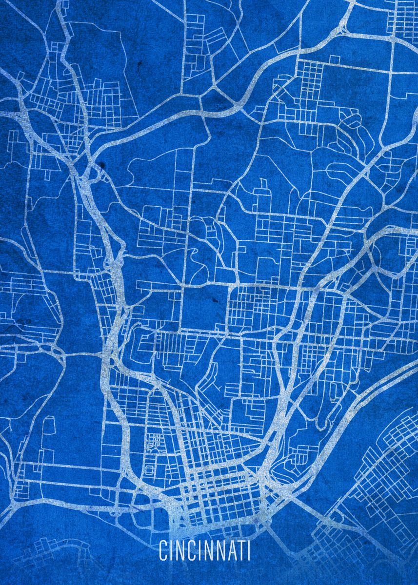 'cincinnati Ohio Street Map' Poster By Design Turnpike 