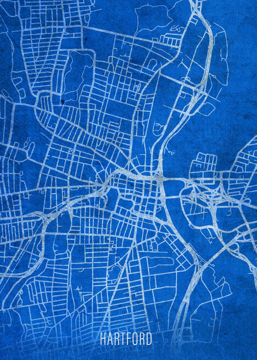 'hartford City Streets Map' Poster By Design Turnpike 