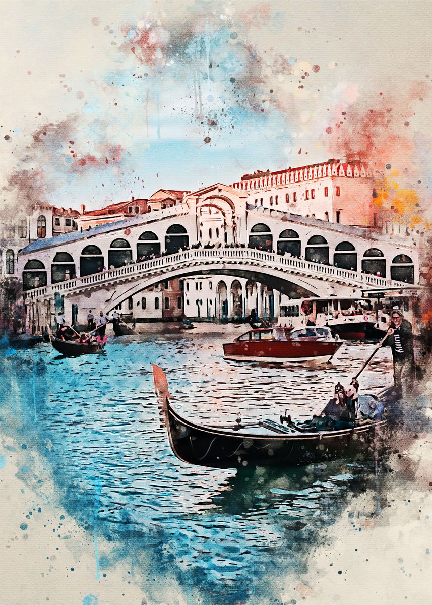 'Venice in Watercolor' Poster by Posteralize  | Displate