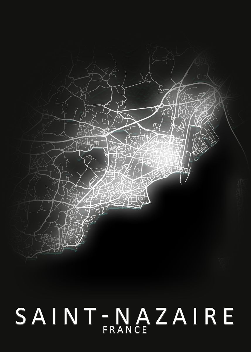 'Saint Nazaire France Map' Poster by City Map Art Prints Displate