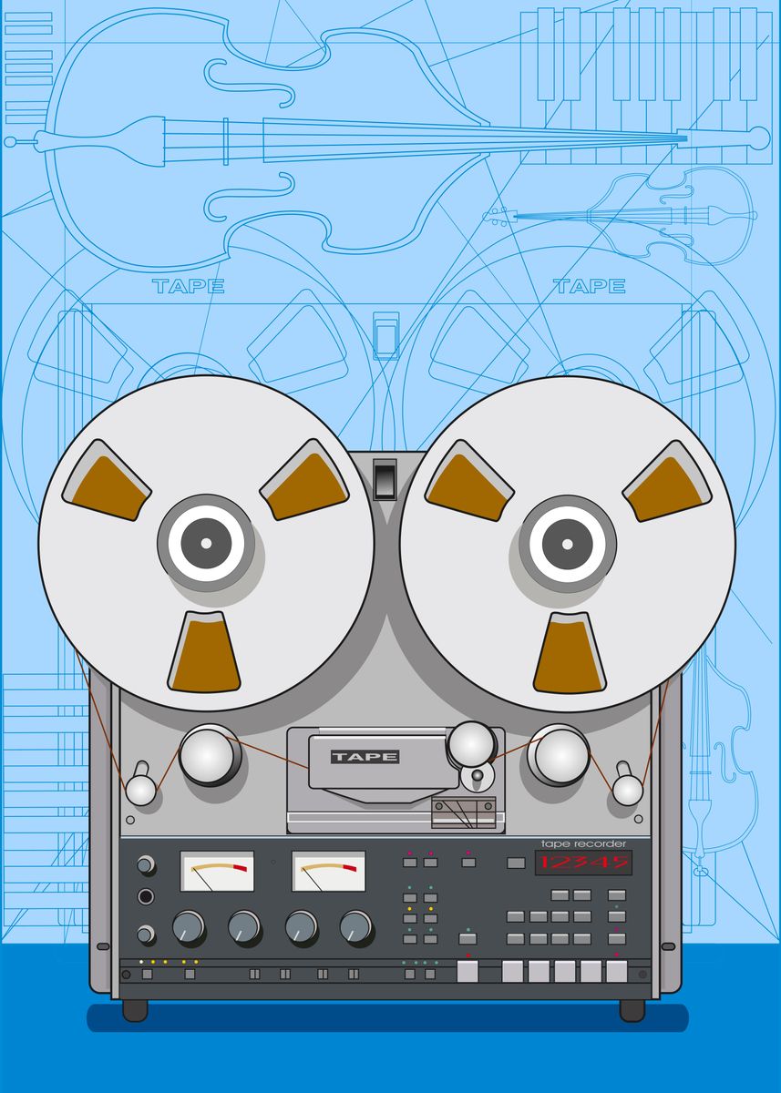 'Tape recorder ' Poster, picture, metal print, paint by Oleksandr Khokhlenko | Displate