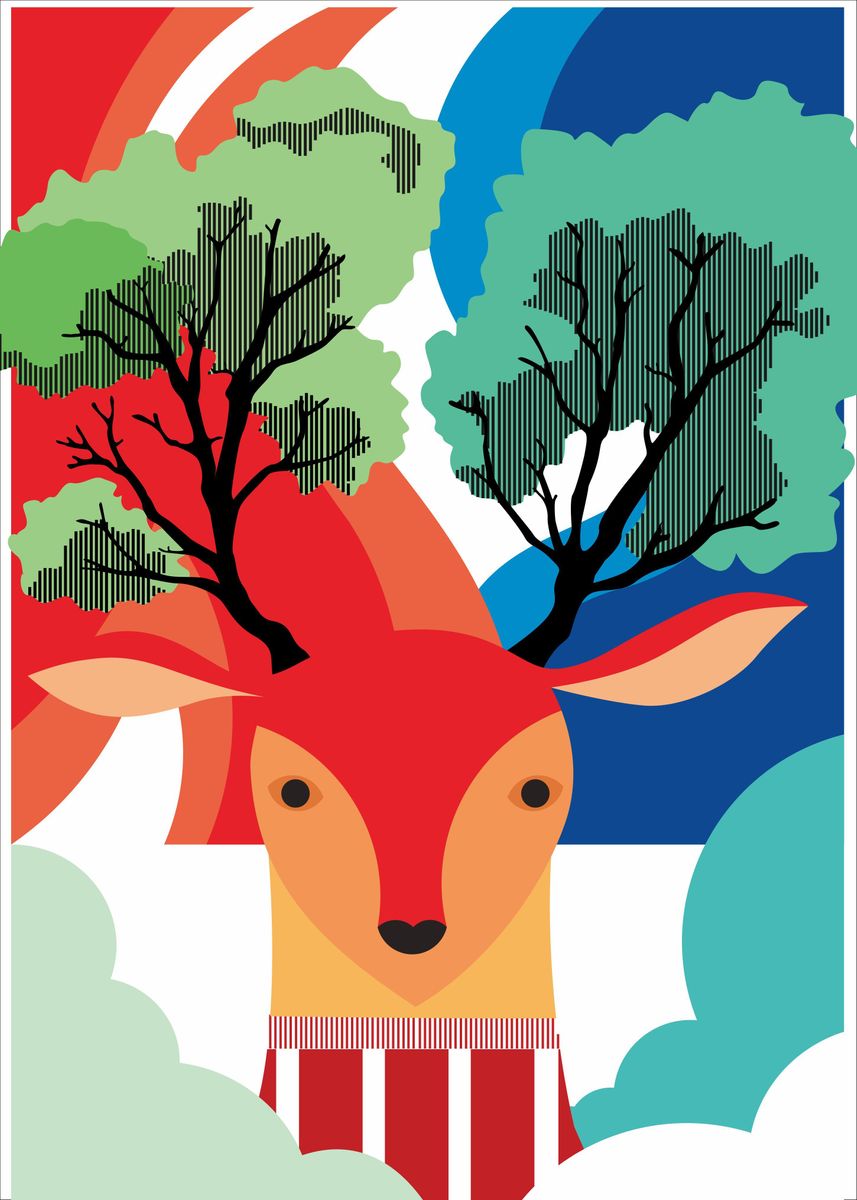 'Deer island' Poster by Tafiz Store | Displate