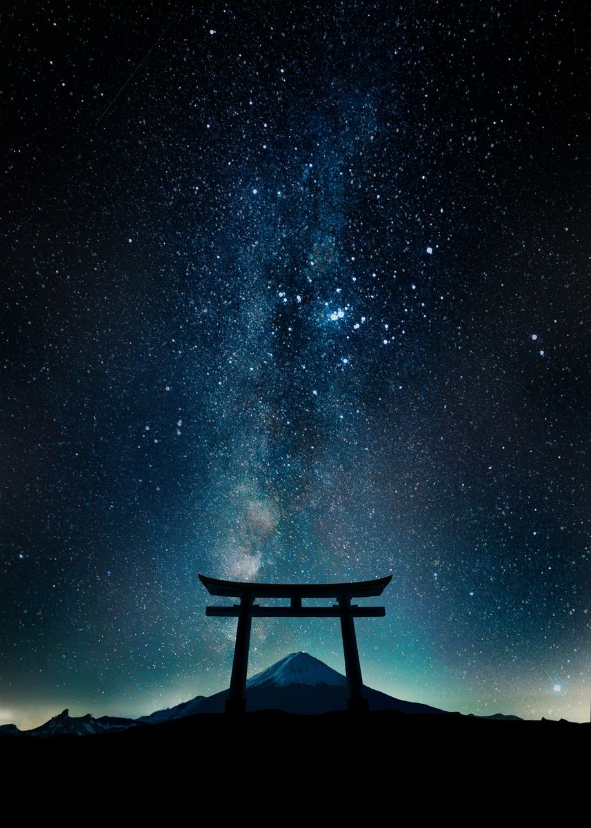 'Night Torii Gate' Poster by MCAshe Art | Displate