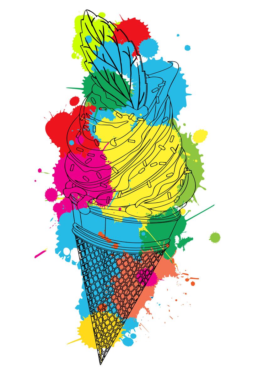 'Mint ice cream ' Poster, picture, metal print, paint by Richard ...